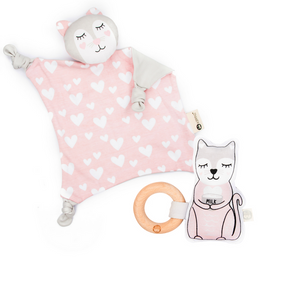Kitty Blankie + Rattle Gift Set