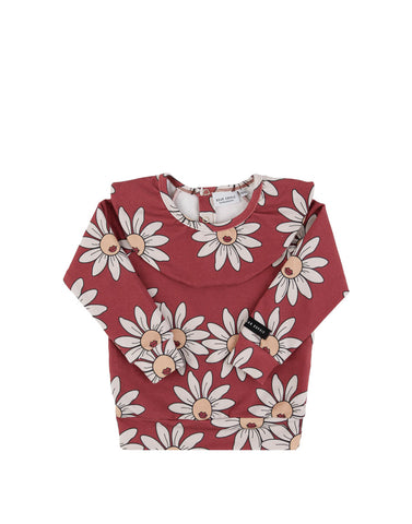 Red Daisy Jersey Frilled Longsleeve
