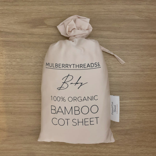 Organic Bamboo Cot Sheets (Blush) 有機棉子床單(淺粉紅色)