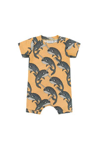 Narwhal yellow romper